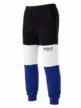 Polo Ralph Lauren Joggers Mens S Black Colorblock Sweatpants Blue Black $148